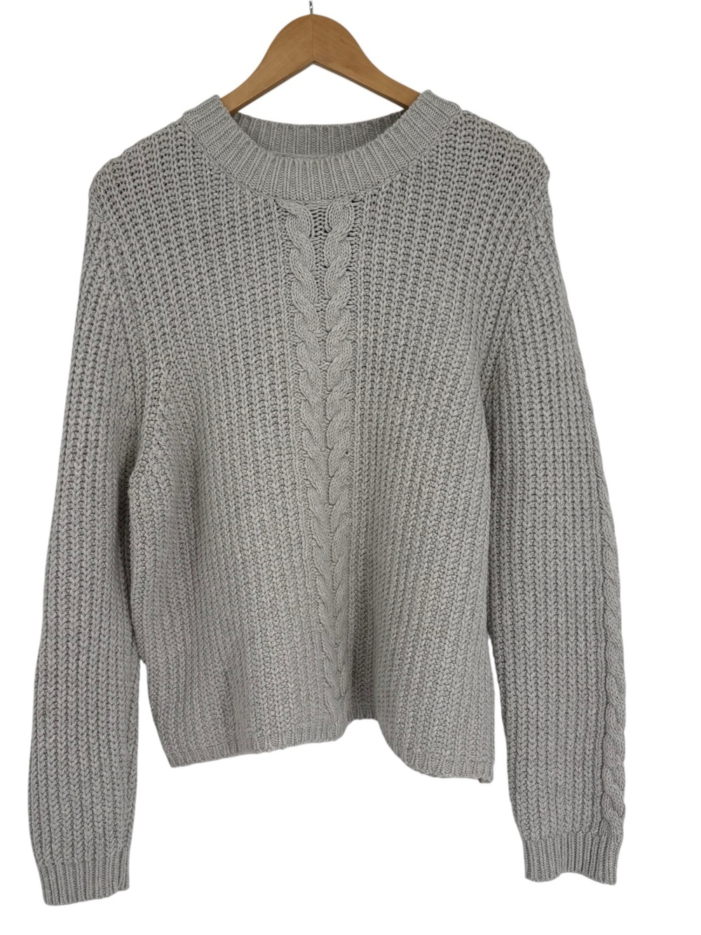 Carve Designs Gray Chunky Knit Oversized Boxy Sweater Women's size L Fisherman
